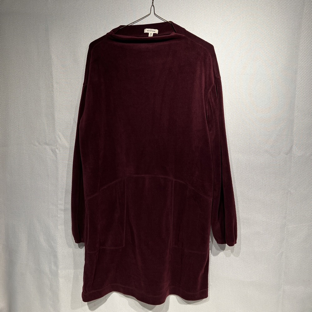Max‎ Studio  Long Sleeve Dress With Pocket Dark Red Velvet holiday Size Xs y2k